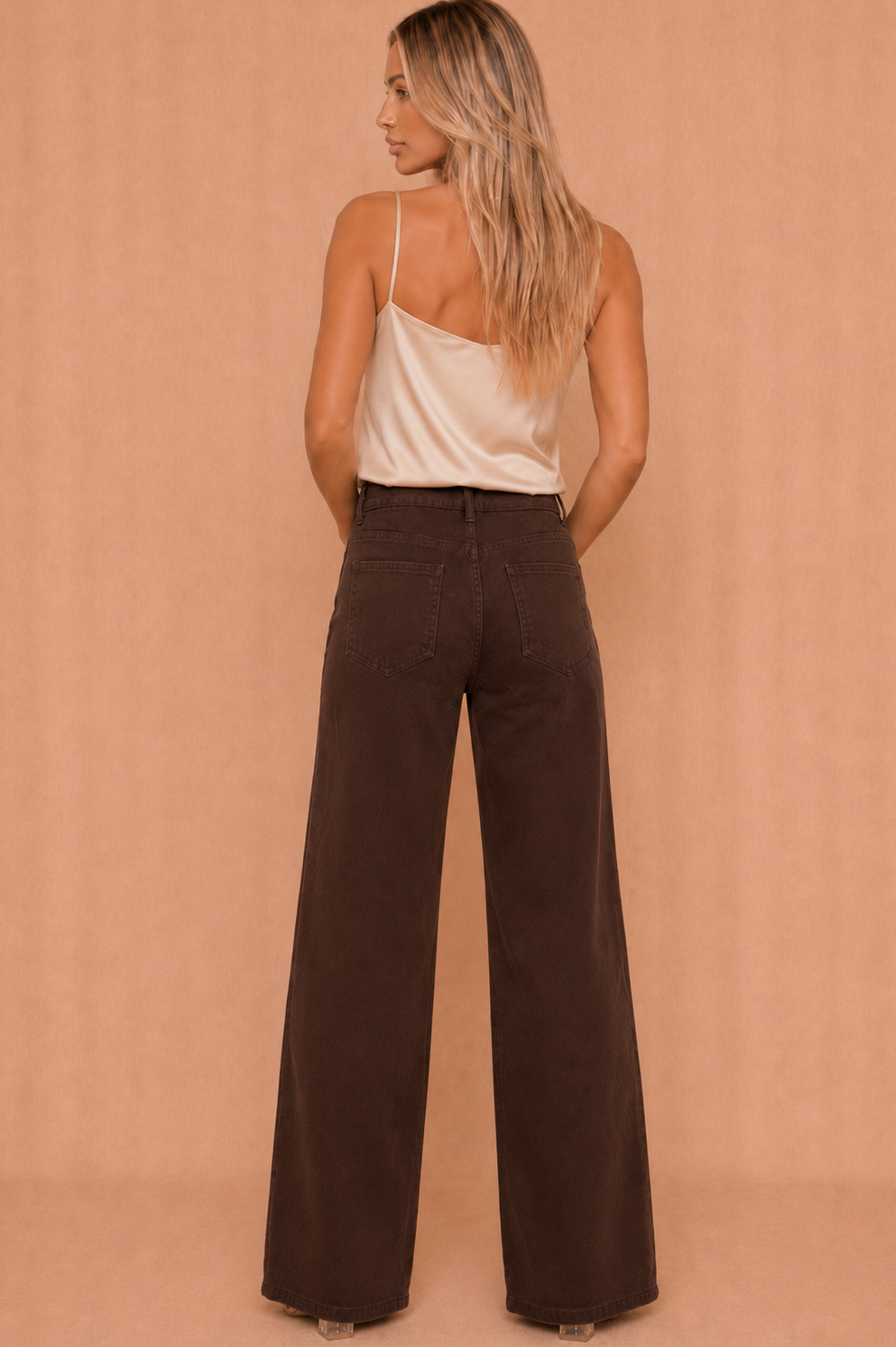 Samantha Chocolate Wide Leg Jeans