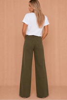Samantha Khaki Wide Leg Jeans