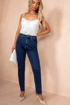Samara Dark Blue Mom Jeans