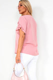 Sandra Dusty Pink Frill Sleeve Top