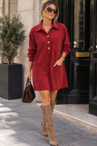 Scout Red Corduroy Shirt Dress