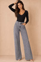 Seraphina Grey Leopard Print Wide Leg Jeans