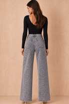 Seraphina Grey Leopard Print Wide Leg Jeans