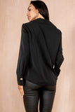 Shania Black Twist Front Blouse