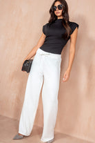 Shaz White Sparkle Wide Leg Trousers