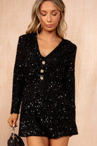 Shelby Black Sequin Playsuit