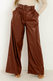 Shelby Chocolate Faux Leather Trousers