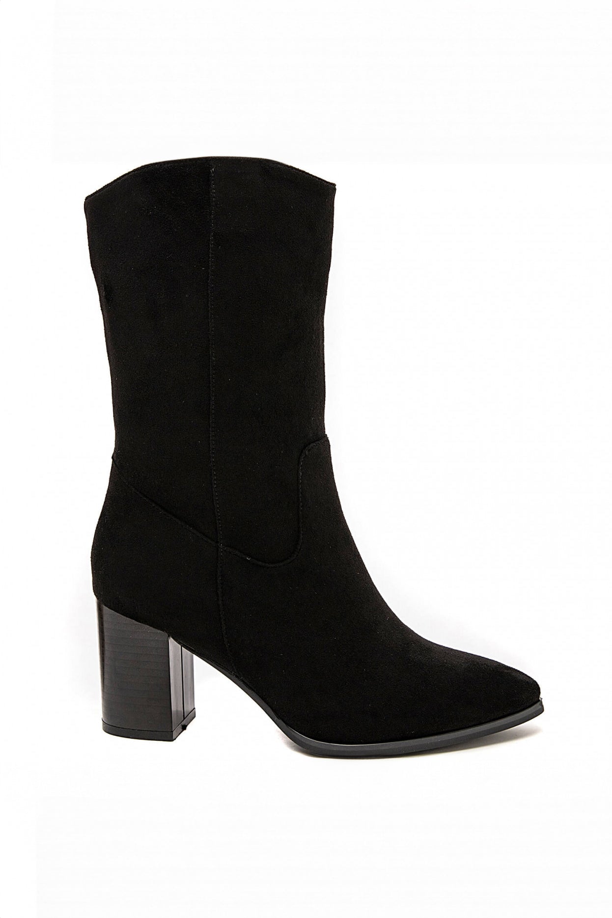 Shellie Black Suedette Boots