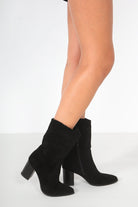 Shellie Black Suedette Boots