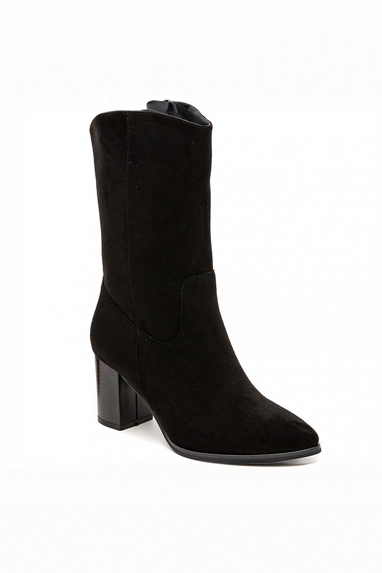 Shellie Black Suedette Boots