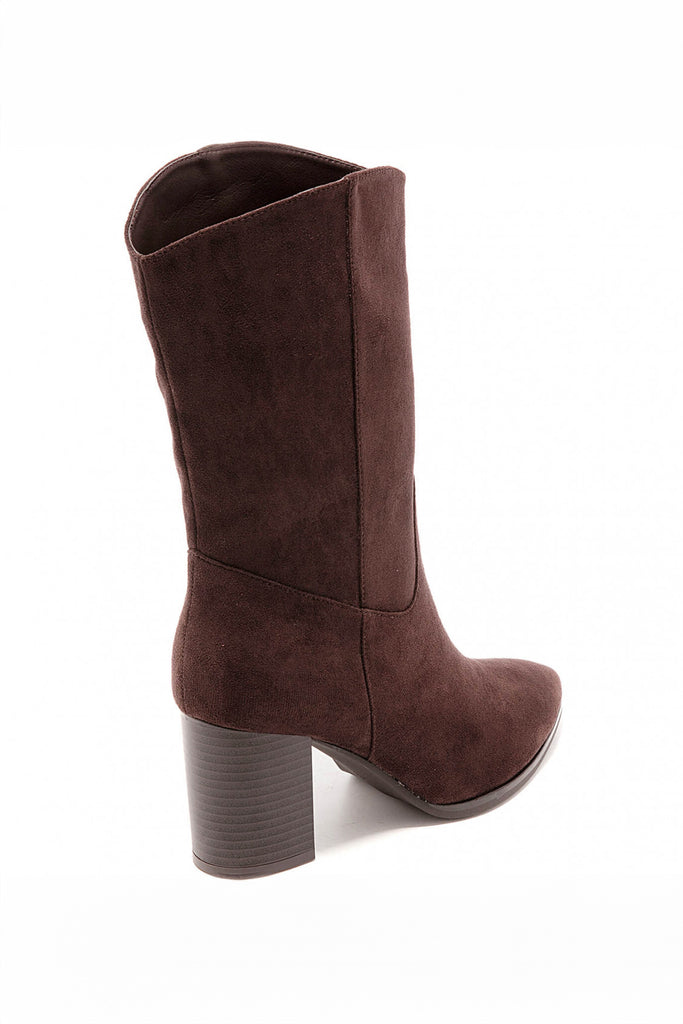 Shellie Chocolate Suedette Boots