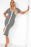 Shonda Black Striped Knit Dress