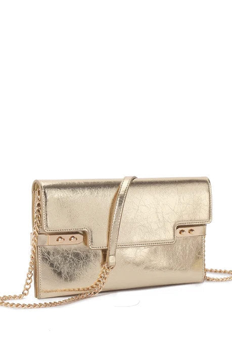 Sirius Gold Patent Detachable Chain Bag