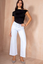 Skye White Denim Wide Leg Jeans