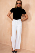 Skye White Denim Wide Leg Jeans