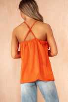 Skylar Burnt Orange Satin Cami Top