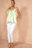 Skylar Lime Green Satin Cami Top