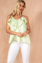 Skylar Lime Green Satin Cami Top