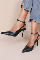 Sloane Black PU Court Heels