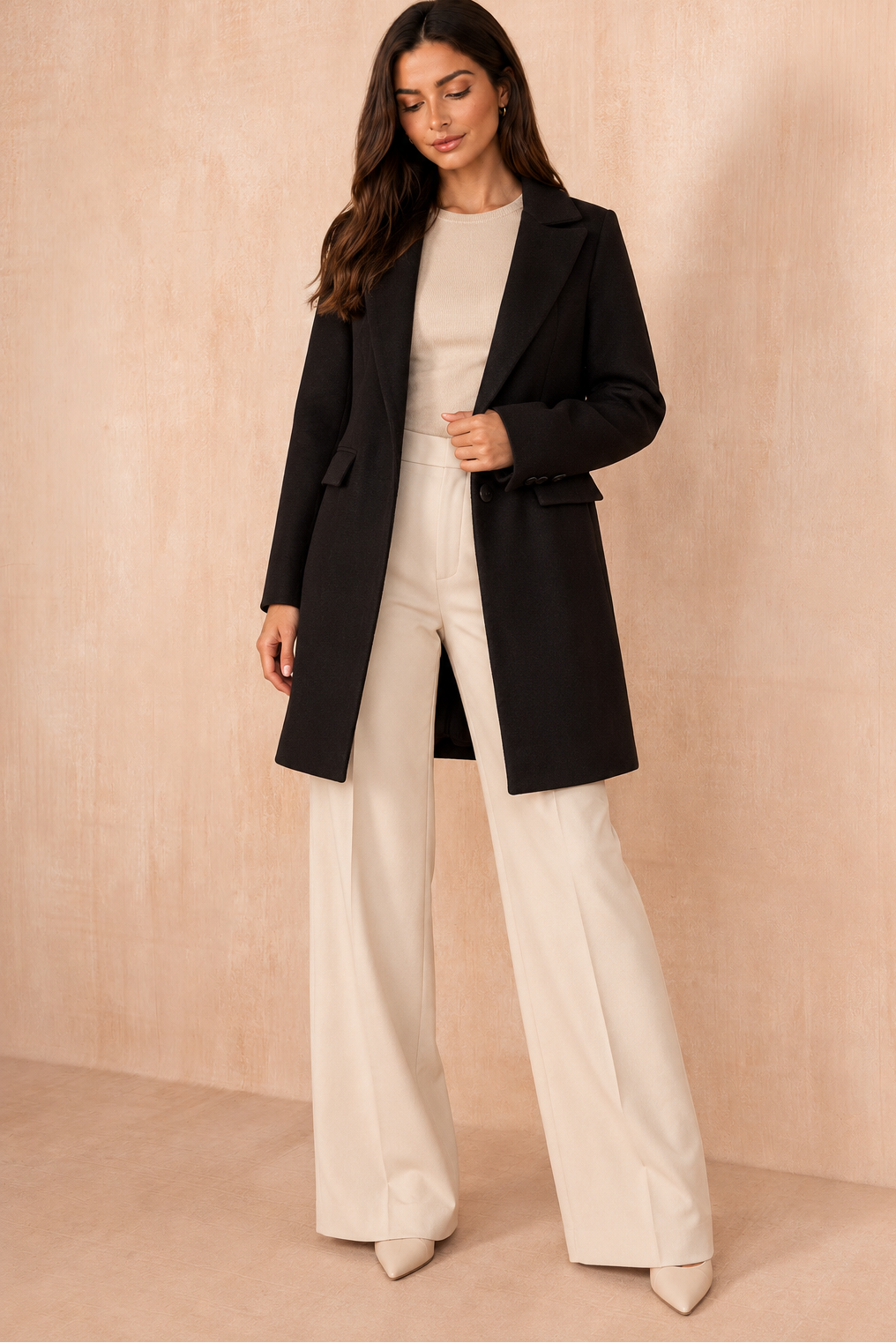 Sofia Black Longline Coat