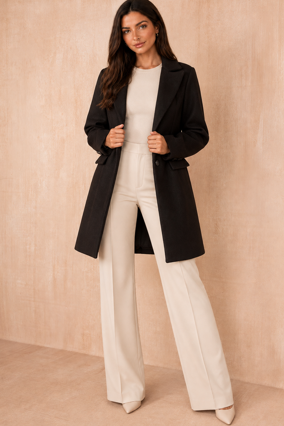 Sofia Black Longline Coat