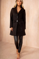 Sofia Black Longline Coat
