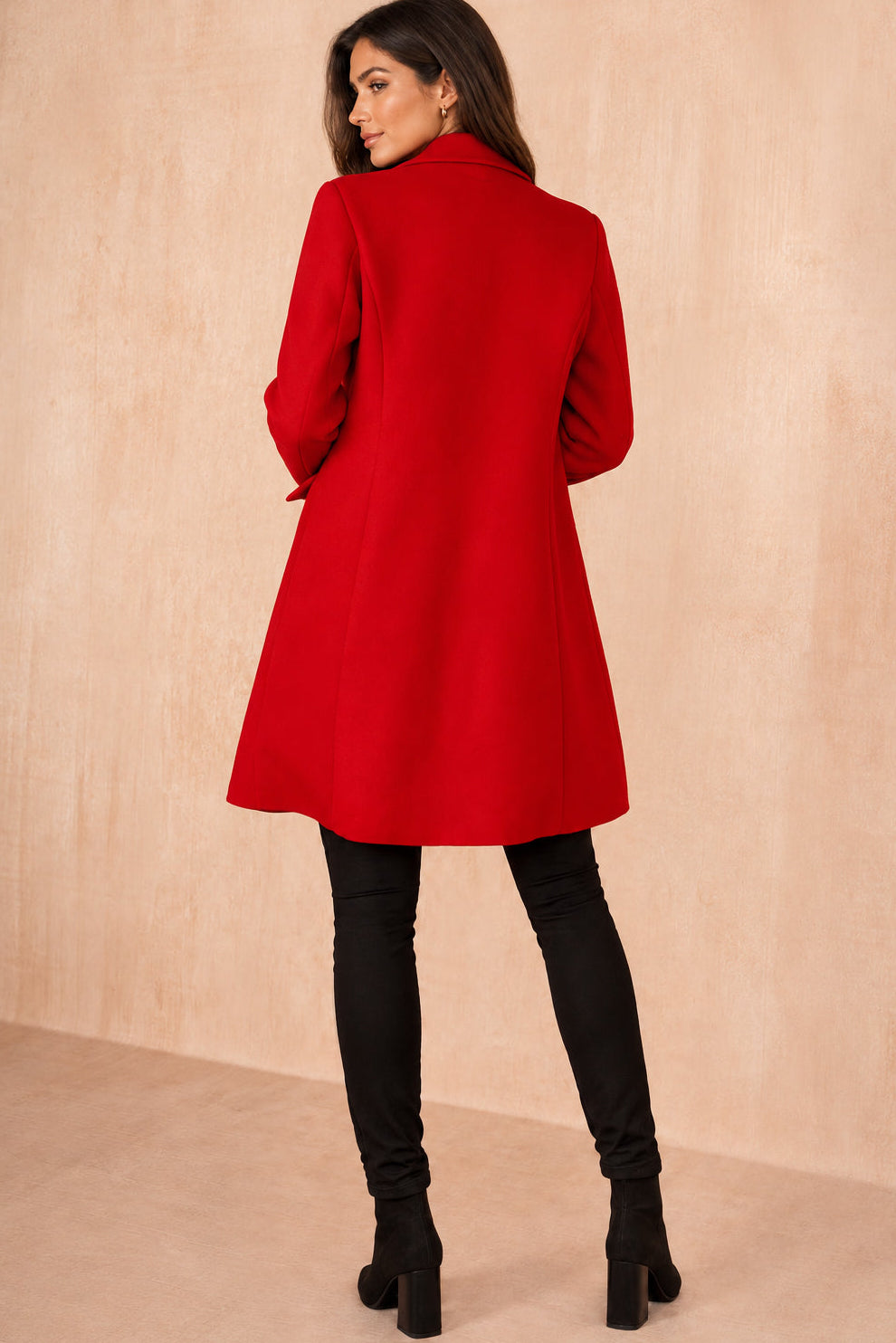 Sofia Red Longline Coat