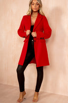 Sofia Red Longline Coat