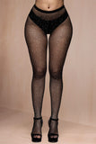 Solange Black Diamante Fishnet Tights