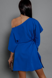 Sophia Royal Blue Batwing Belted Mini Dress