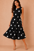 Soraya Black Polka Dot Tiered Maxi Dress
