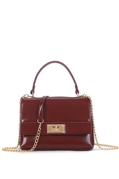 Spica Wine Faux Leather Grab Bag