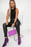 Stella Purple Suedette Clutch Bag