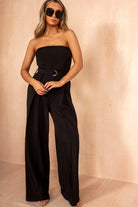 Stephanie Black Belted Jumpsuit