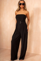 Stephanie Black Belted Jumpsuit