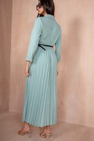 Sue Mint Pleated Blazer Dress
