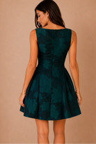 Suri Emerald Green Jacquard Floral Dress