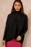 Susanna Black Knit High Neck Jumper