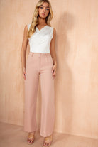 Susanna Dusty Pink Wide Leg Trousers