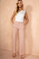 Susanna Dusty Pink Wide Leg Trousers