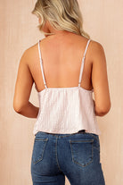 Sutton Pink Textured Frill Cami Top