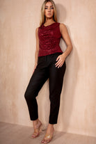 Suzanne Black Leather Look Mom Jeans