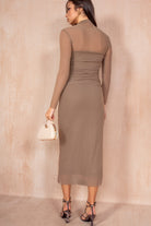 Sydney Camel Mesh Dress