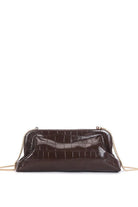 Sydney Chocolate Faux Leather Croc Detachable Chain Bag