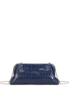 Sydney Navy Faux Leather Croc Detachable Chain Bag