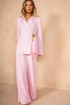 Sylvie Pink Tie Waist Blazer Suit