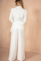 Sylvie White Tie Waist Blazer Suit