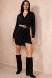 Tali Black Belted Dress