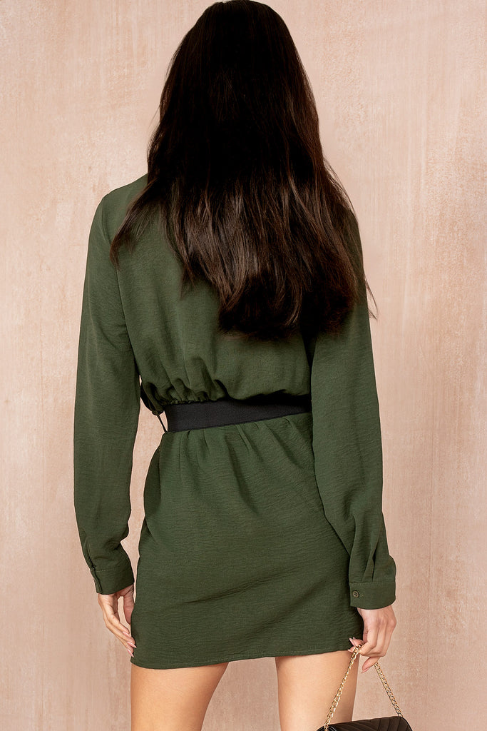 Tali Olive Belted Dress