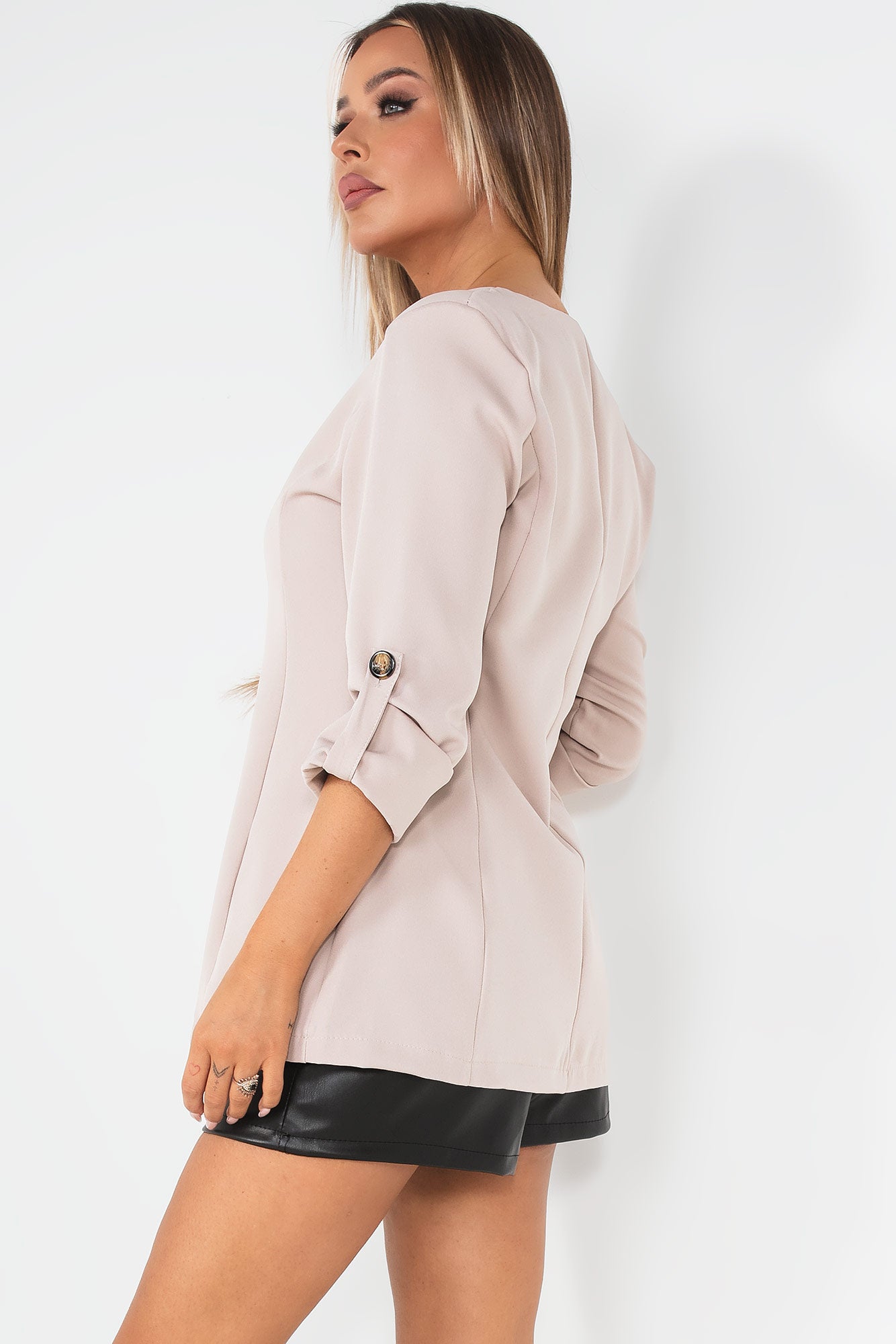 Talia Nude Long Sleeve Jacket